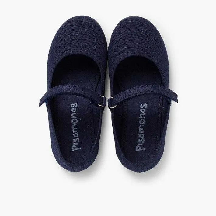 Zapatos Comunión<Pisamonas Merceditas Niña Tela Tira Adherente Fina