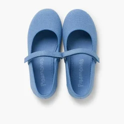 Zapatos Comunión<Pisamonas Merceditas Niña Tela Tira Adherente Fina