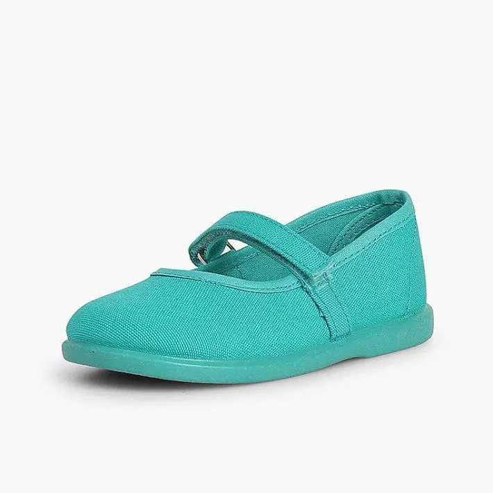Zapatos Comunión<Pisamonas Merceditas Niña Tela Tira Adherente Fina