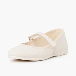 Zapatos Comunión<Pisamonas Merceditas Niña Tela Tira Adherente Fina