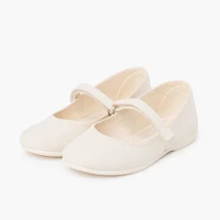 Zapatos Comunión<Pisamonas Merceditas Niña Tela Tira Adherente Fina