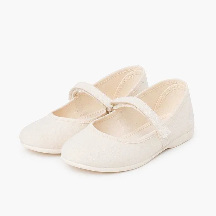 Zapatos Comunión<Pisamonas Merceditas Niña Tela Tira Adherente Fina