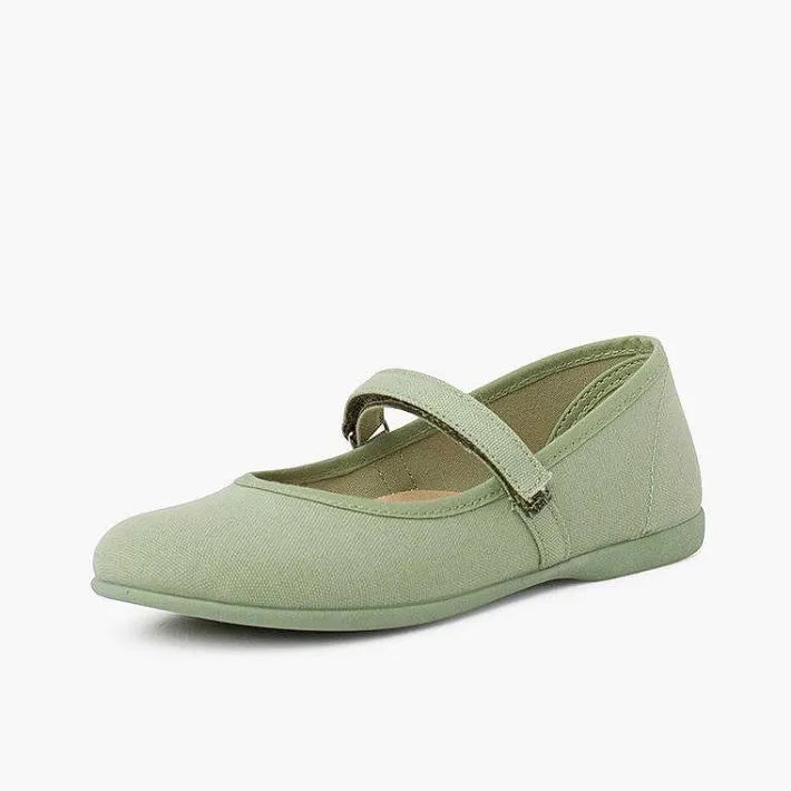 Zapatos Comunión<Pisamonas Merceditas Niña Tela Tira Adherente Fina