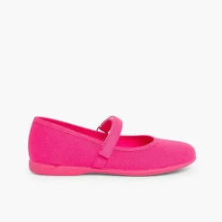 Zapatos Comunión<Pisamonas Merceditas Niña Tela Tira Adherente Fina
