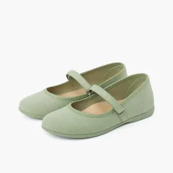 Zapatos Comunión<Pisamonas Merceditas Niña Tela Tira Adherente Fina