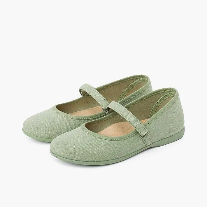 Zapatos Comunión<Pisamonas Merceditas Niña Tela Tira Adherente Fina