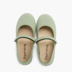 Zapatos Comunión<Pisamonas Merceditas Niña Tela Tira Adherente Fina