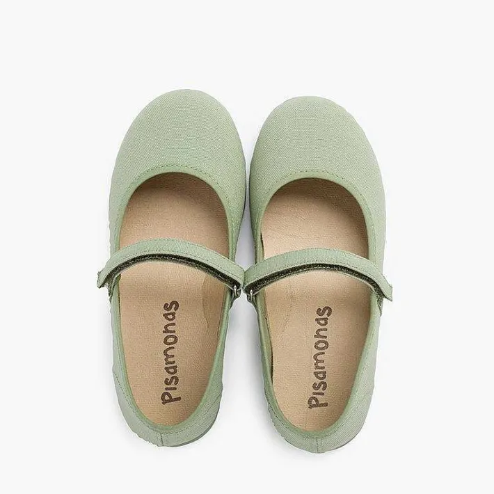 Zapatos Comunión<Pisamonas Merceditas Niña Tela Tira Adherente Fina