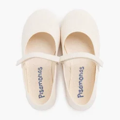 Zapatos Comunión<Pisamonas Merceditas Niña Tela Tira Adherente Fina