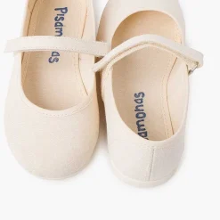 Zapatos Comunión<Pisamonas Merceditas Niña Tela Tira Adherente Fina