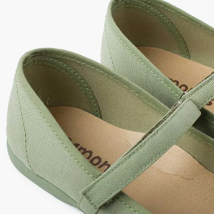 Zapatos Comunión<Pisamonas Merceditas Niña Tela Tira Adherente Fina