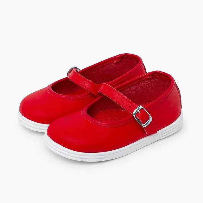 Zapatillas<Pisamonas Merceditas Piel Lavable Hebilla