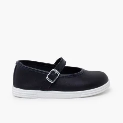 Zapatillas<Pisamonas Merceditas Piel Lavable Hebilla