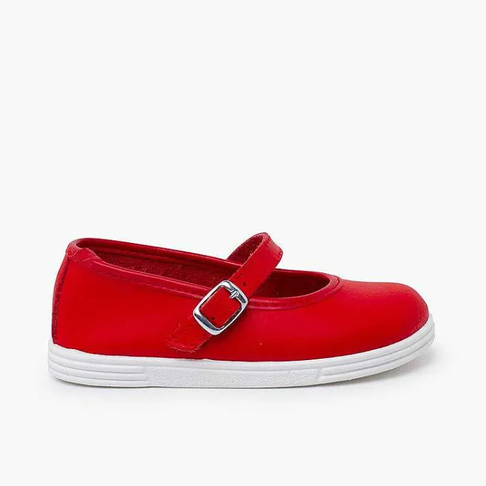 Zapatillas<Pisamonas Merceditas Piel Lavable Hebilla