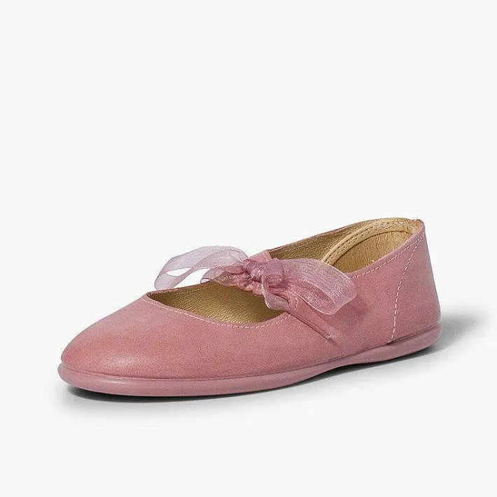 Zapatos Comunión<Pisamonas Merceditas Piel Lazo Organza