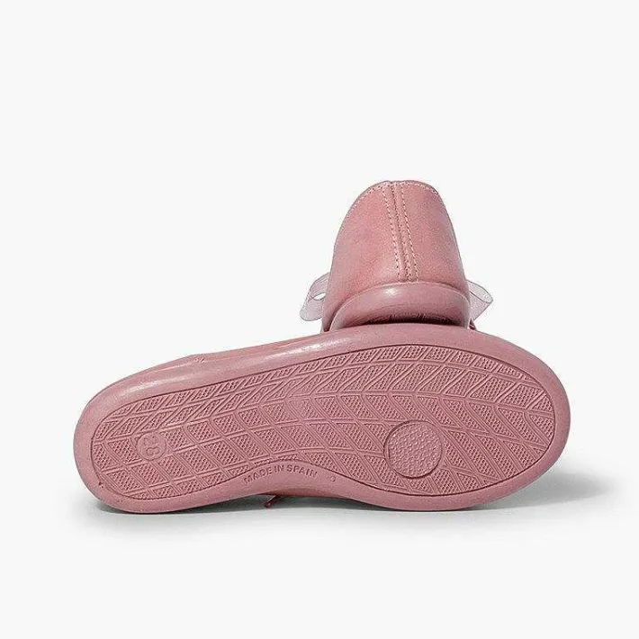 Zapatos Comunión<Pisamonas Merceditas Piel Lazo Organza