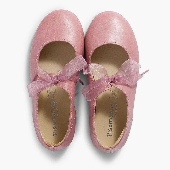 Zapatos Comunión<Pisamonas Merceditas Piel Lazo Organza