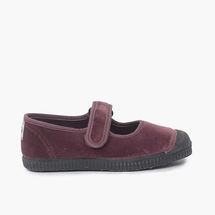 Zapatillas<Pisamonas Merceditas Terciopelo Puntera Goma