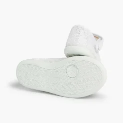 Zapatos Comunión<Pisamonas Merceditas Tira Adherente En Lino Metalizado