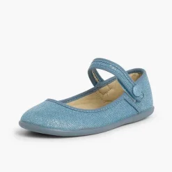 Zapatos Comunión<Pisamonas Merceditas Tira Adherente En Lino Metalizado