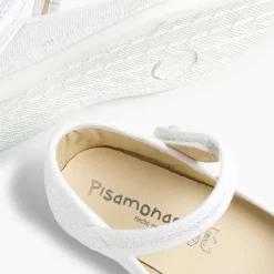 Zapatos Comunión<Pisamonas Merceditas Tira Adherente En Lino Metalizado