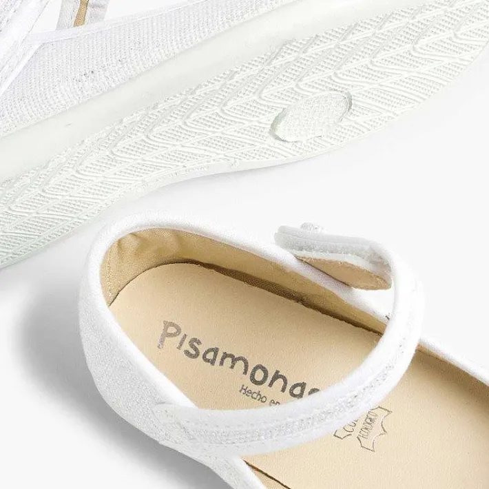 Zapatos Comunión<Pisamonas Merceditas Tira Adherente En Lino Metalizado