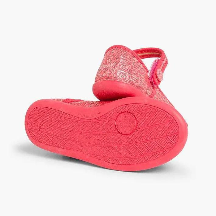 Zapatos Comunión<Pisamonas Merceditas Tira Adherente En Lino Metalizado