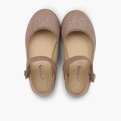 Zapatos Comunión<Pisamonas Merceditas Tira Adherente En Lino Metalizado