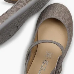 Zapatos Comunión<Pisamonas Merceditas Tira Adherente En Lino Metalizado
