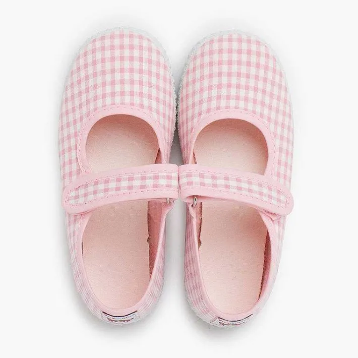 Zapatillas<Pisamonas Merceditas Zapatilla Vichy Tira Adherente Color Rosa