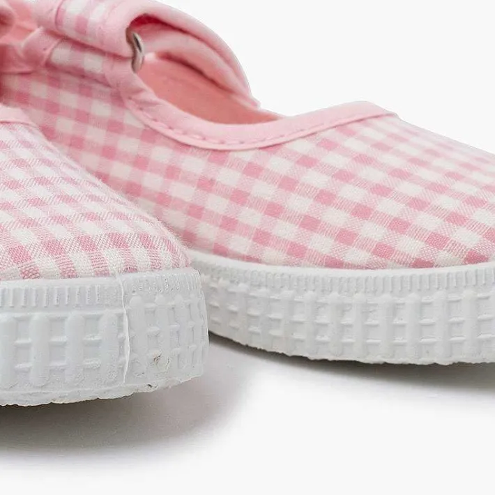 Zapatillas<Pisamonas Merceditas Zapatilla Vichy Tira Adherente Color Rosa