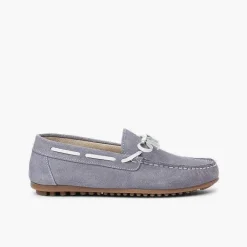 Zapatos Comunión<Pisamonas Mocasin Niño Serraje Ceremonia Lazo
