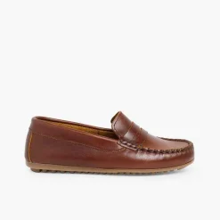 Zapatos Comunión<Pisamonas Mocasines Niño Cuero Antifaz
