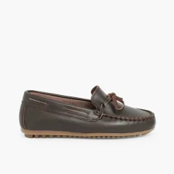 Zapatos Comunión<Pisamonas Mocasines Niño Piel Lazo
