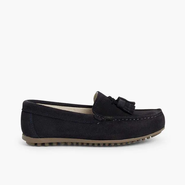 Zapatos Comunión<Pisamonas Mocasines Niño Serraje Con Borlas