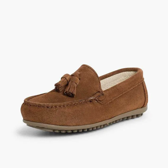 Zapatos Comunión<Pisamonas Mocasines Niño Serraje Con Borlas