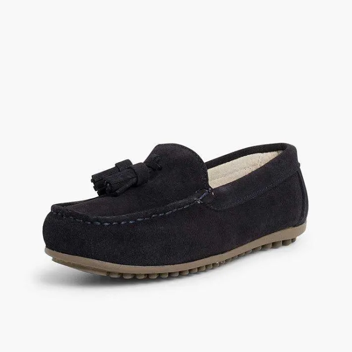 Zapatos Comunión<Pisamonas Mocasines Niño Serraje Con Borlas