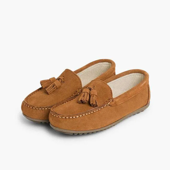 Zapatos Comunión<Pisamonas Mocasines Niño Serraje Con Borlas