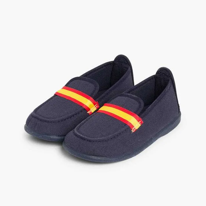 Mocasines<Pisamonas Mocasines Niño Tela Bandera Tallas Altas