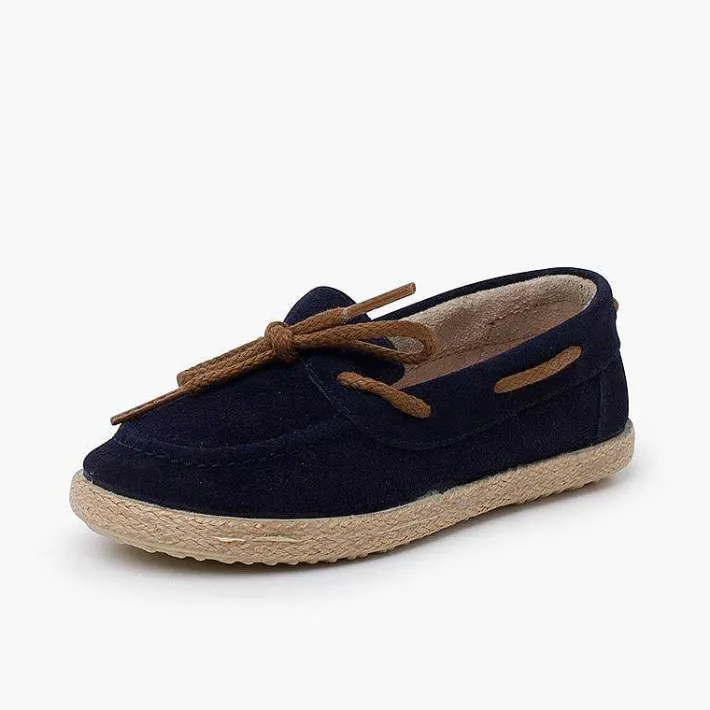 Zapatos Comunión<Pisamonas Mocasines Serraje Cordon Suela Yute