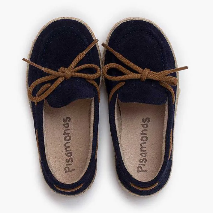 Zapatos Comunión<Pisamonas Mocasines Serraje Cordon Suela Yute