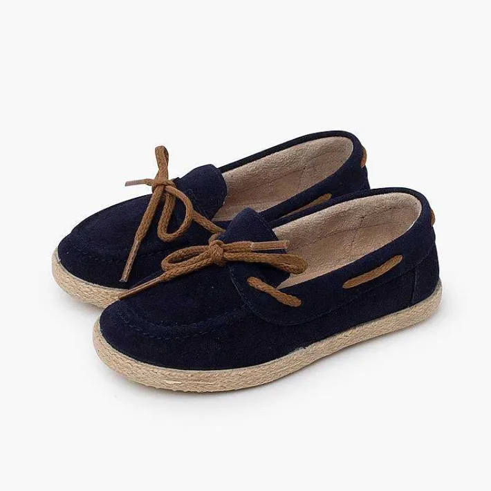 Zapatos Comunión<Pisamonas Mocasines Serraje Cordon Suela Yute