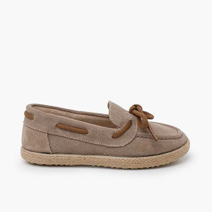 Zapatos Comunión<Pisamonas Mocasines Serraje Cordon Suela Yute