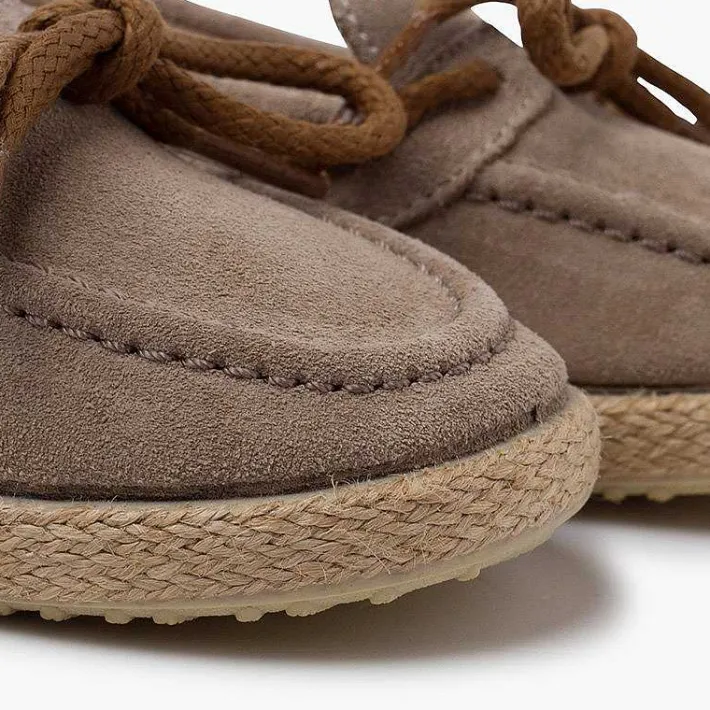 Zapatos Comunión<Pisamonas Mocasines Serraje Cordon Suela Yute