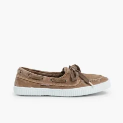 Mocasines<Pisamonas Náuticos De Lona Con Suela Blanca