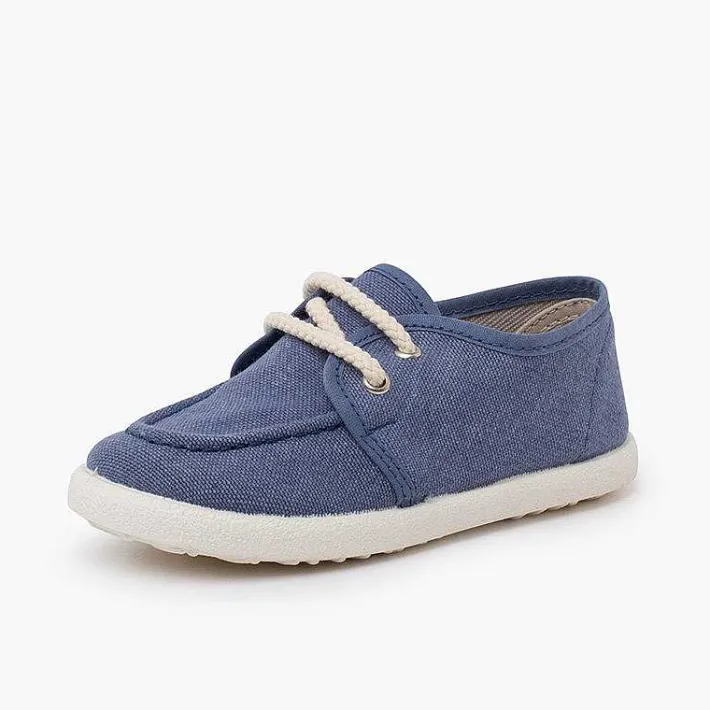 Zapatos Comunión<Pisamonas Náuticos Lona Eco Piso Blanco