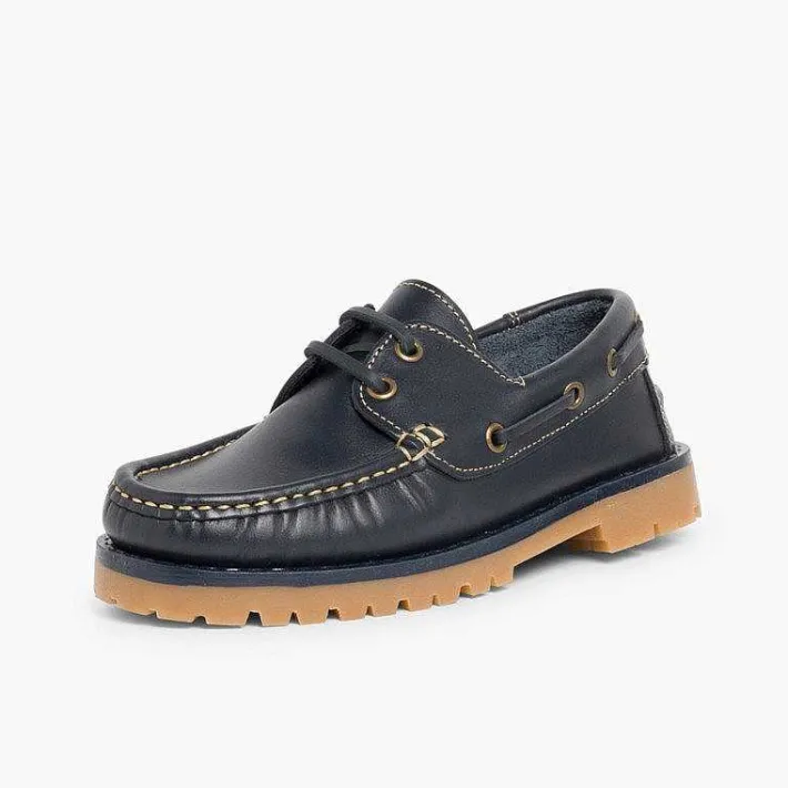 Zapatos Colegiales<Pisamonas Náuticos Niño Cordones