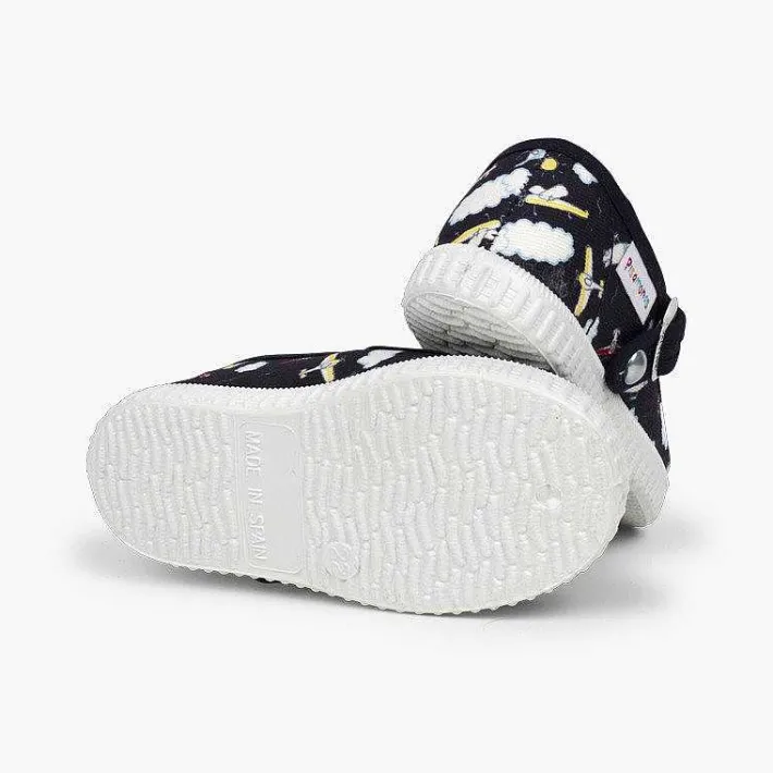 Zapatillas<Pisamonas Pepito Lona Estampado Cierre Boton
