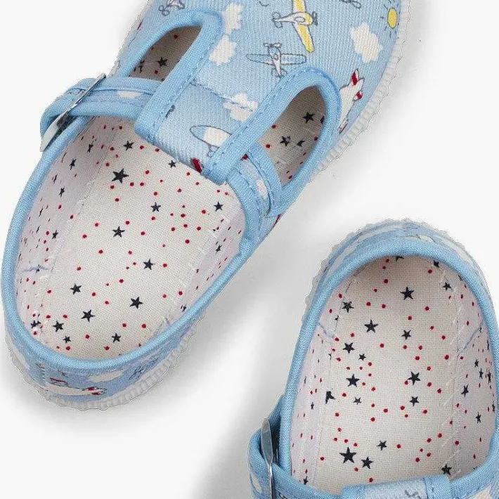Zapatillas<Pisamonas Pepito Lona Estampado Cierre Boton