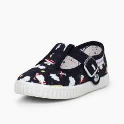 Zapatillas<Pisamonas Pepito Lona Estampado Cierre Boton